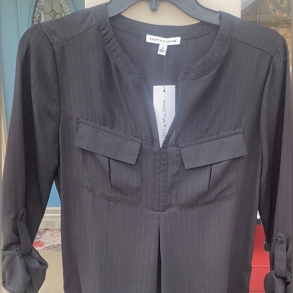 Notations Black Blouse Size Small NEW - Picture 6 of 6